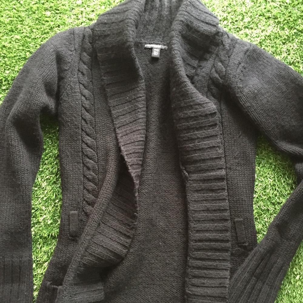 Jacob Classic Black Cable Knit 🧶 Cardigan Sz XS